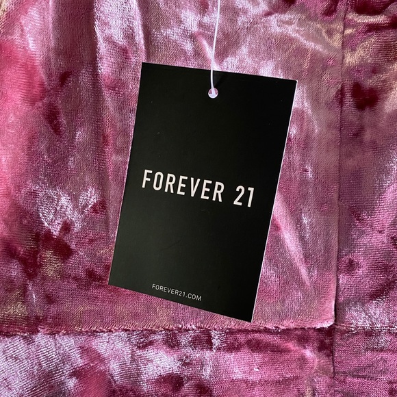 Forever 21 Crushed Velvet Rose Pink Mini Dress L - Picture 6 of 6